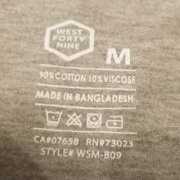 West Forty Nine Mid Sleeve Gray shirt Sz M Quote - Picture 3 of 4